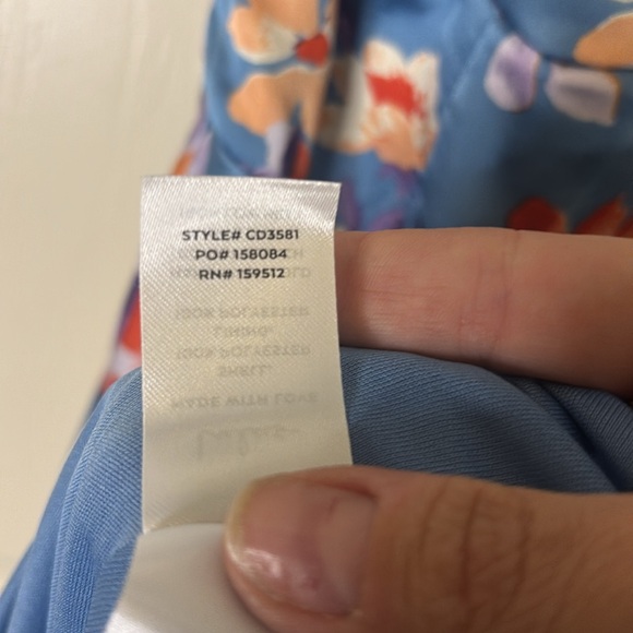 NWOT Lulus Botanical Beauty Blue Floral Print Satin Bustier Maxi Dress - Picture 12 of 14